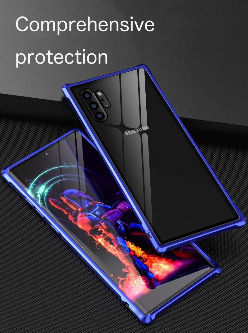 Note10plus, Высококачественная ультратонкая металлическая рамка, закаленное стекло, зеркальная оболочка для samsung galaxy note 10 plus, чехол, крышка, note10+ note10