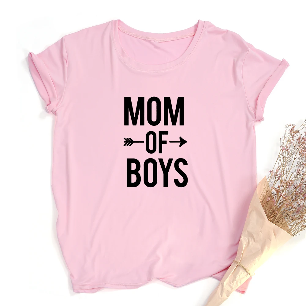 Женские футболки с принтом Mom of Boys для мам Harajuku белые топы уличная одежда Tumblr Camisetas