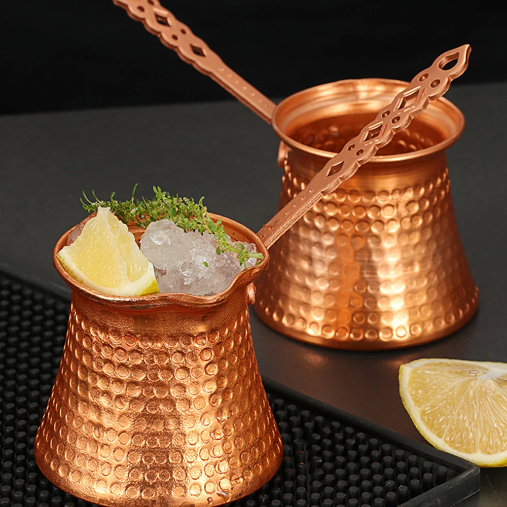 

1PC Coffee Pot Copper-Plated Hammered Point Coffee Cup Milk Pot Utensil Teapot Aluminum Kung Fu Tea Goblet Restaurant Tableware