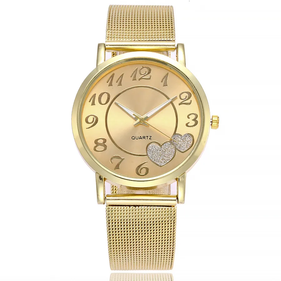 

Drop Shipping Fashion Lady Love Watch Gift Watch Casual Women Steel Quartz Watch Relogio Feminino women fashion watch 2019