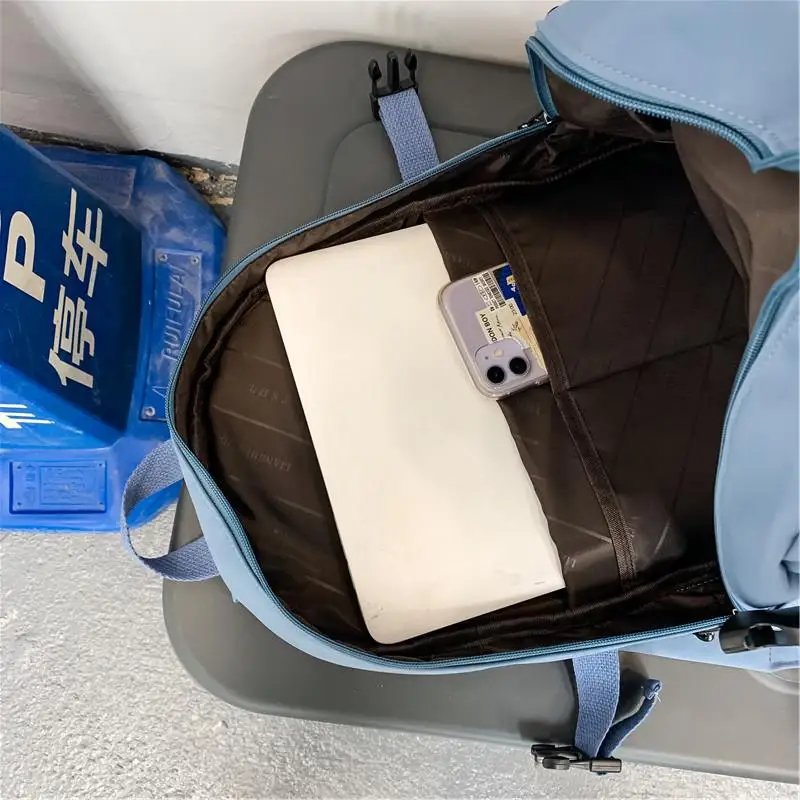 

College students Unisex Backpack Fashion Boys and girls Waterproof Large capacity School bag College style Pure color Travel bag