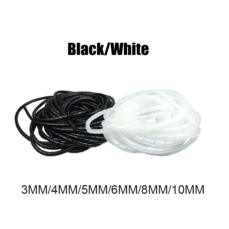 

Dia 3mm 4mm 5mm 6mm 8mm 10mm Spiral Wire Wrap Organzier Cable Sleeve Winding Pipe Line Bundle Mangement Hose Tube Protection Cor