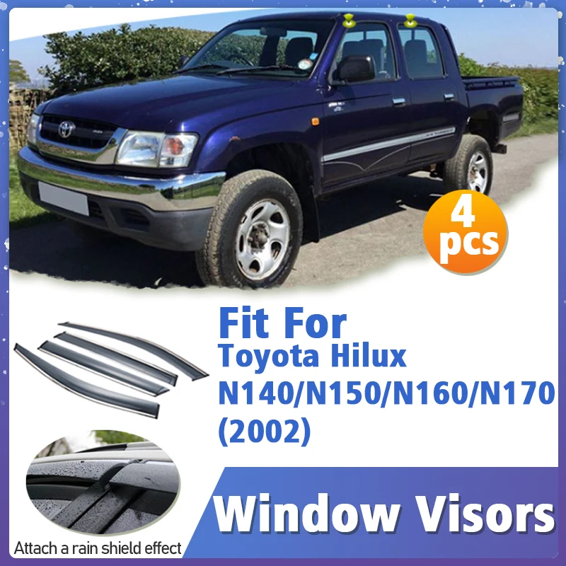 Window Visor Guard for Toyota Hilux N140/N150/N160/N170 Trim Awnings Shelters Protection Sun Rain Deflector Accessories 2002