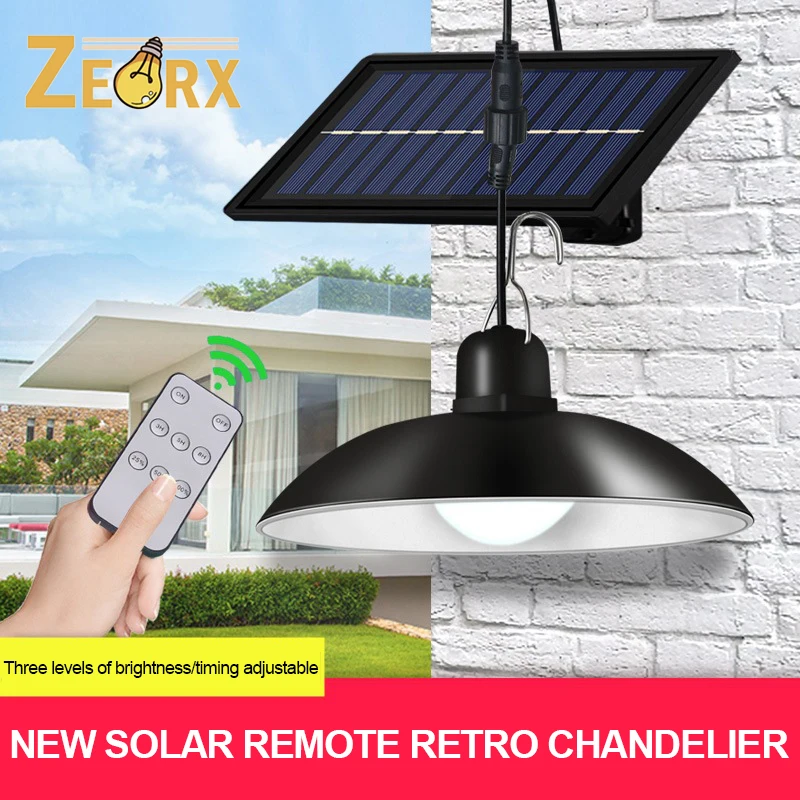 

Lights Outdoor LED Pendant Lights IP65 Outdoor with Remote Control 270 Wide Adjustable Solar Panel Powered for Home Garden Patio