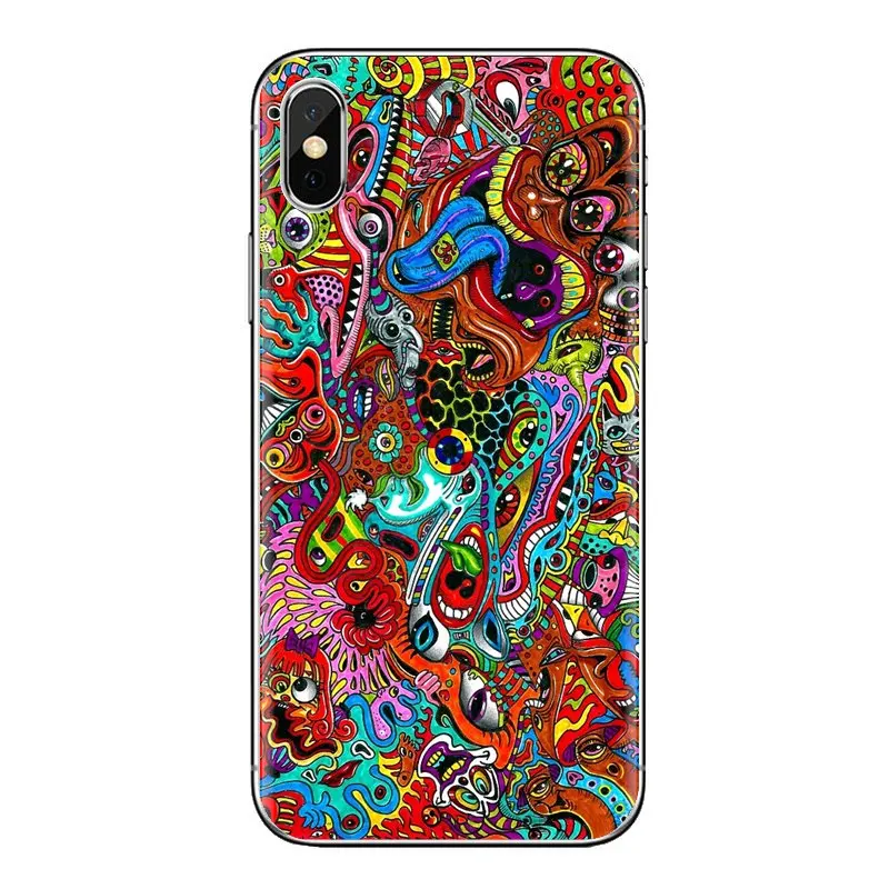 For Xiaomi Mi4 Mi5 Mi5S Mi6 Mi A1 A2 5X 6X 8 9 Lite SE Pro Max Mix 2 3 2S TPU Skin Cover drawing surreal colorful psychedelic |