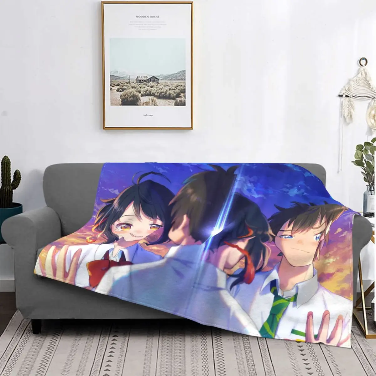 

Mitsuha Taki Флисовое одеяло с вашим именем, Kimi No Na Wa аниме, легкое тонкое покрывало для кровати, коврик