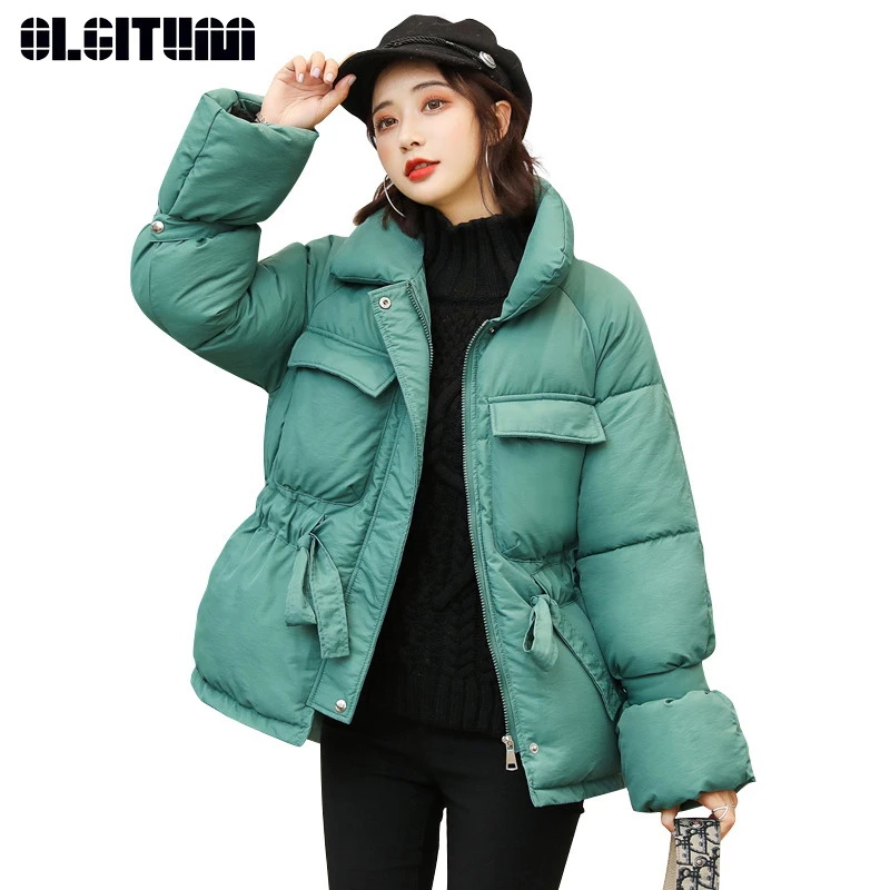 Женские зимние куртки парки 2020 с большим карманом толстые теплые рукавами