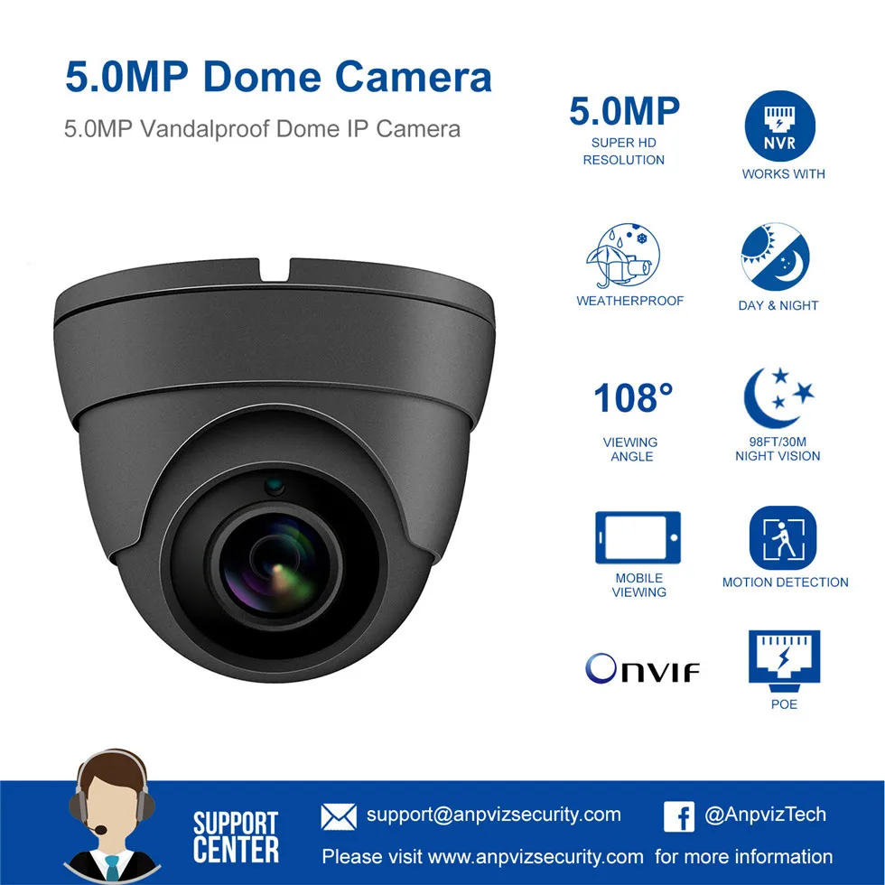 UniLook(Hikvison совместимый) 5MP ИК купольная POE IP камера наружная Безопасность Аудио CCTV видео наблюдения H.265 ONVIF IPC-D3150G-S