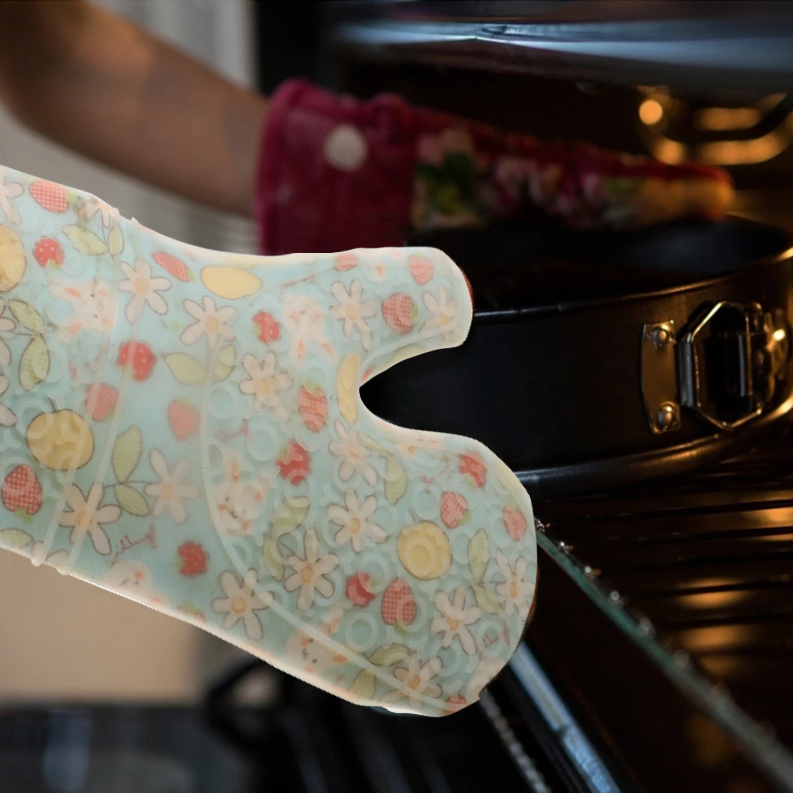 

1pc Heat Resistant Oven Glove Microwave Mitts Kitchen Supply Cotton Glove Silicone Sponge Cloth Baking Glove Kitchen Accessories