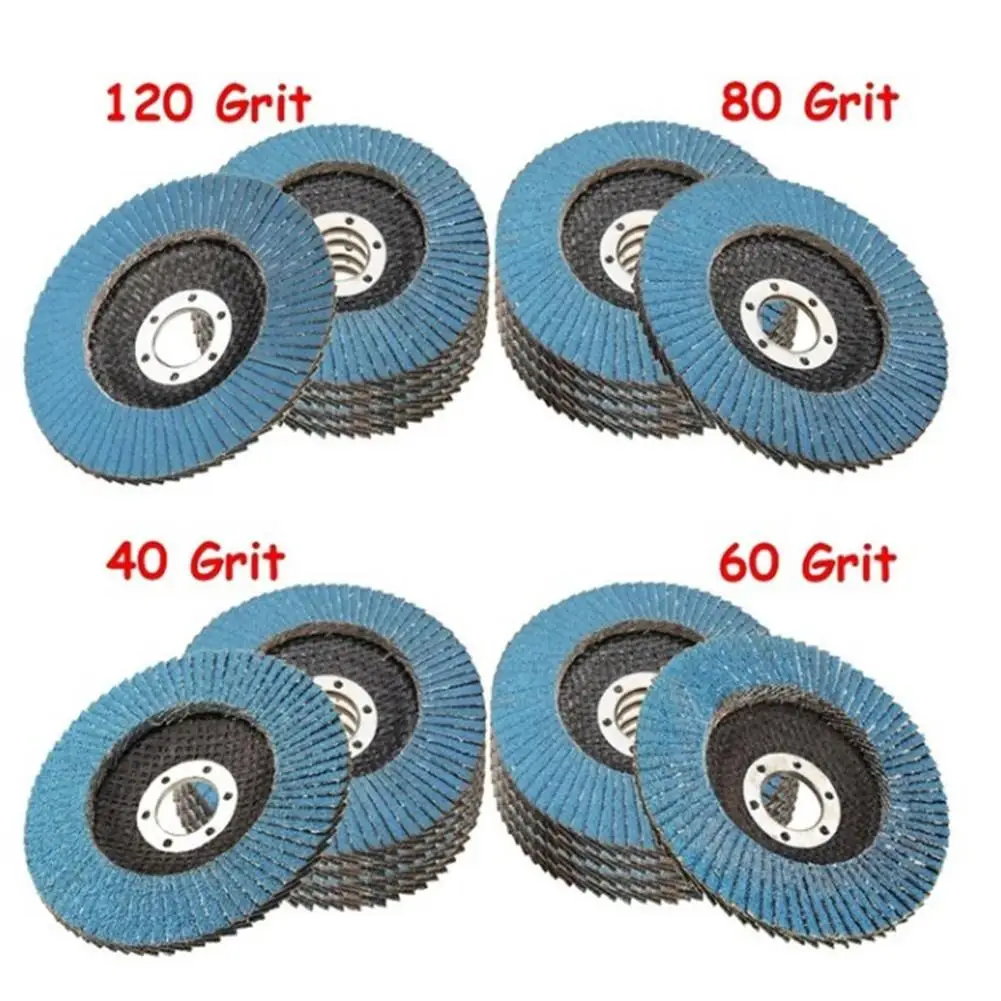 

10pcs Professional Flap Discs 115mm 4.5 Sanding Discs 40/60/80/120 Grit Grinding Wheels Blades Angle Grinder