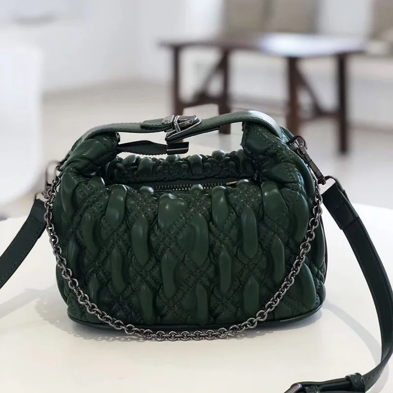 

New Fashion Casual Rhombus Embroidery Thread Chain Box Bag Shoulder Diagonal Hand Carry Underarm Bag Purses and Handbags Gg