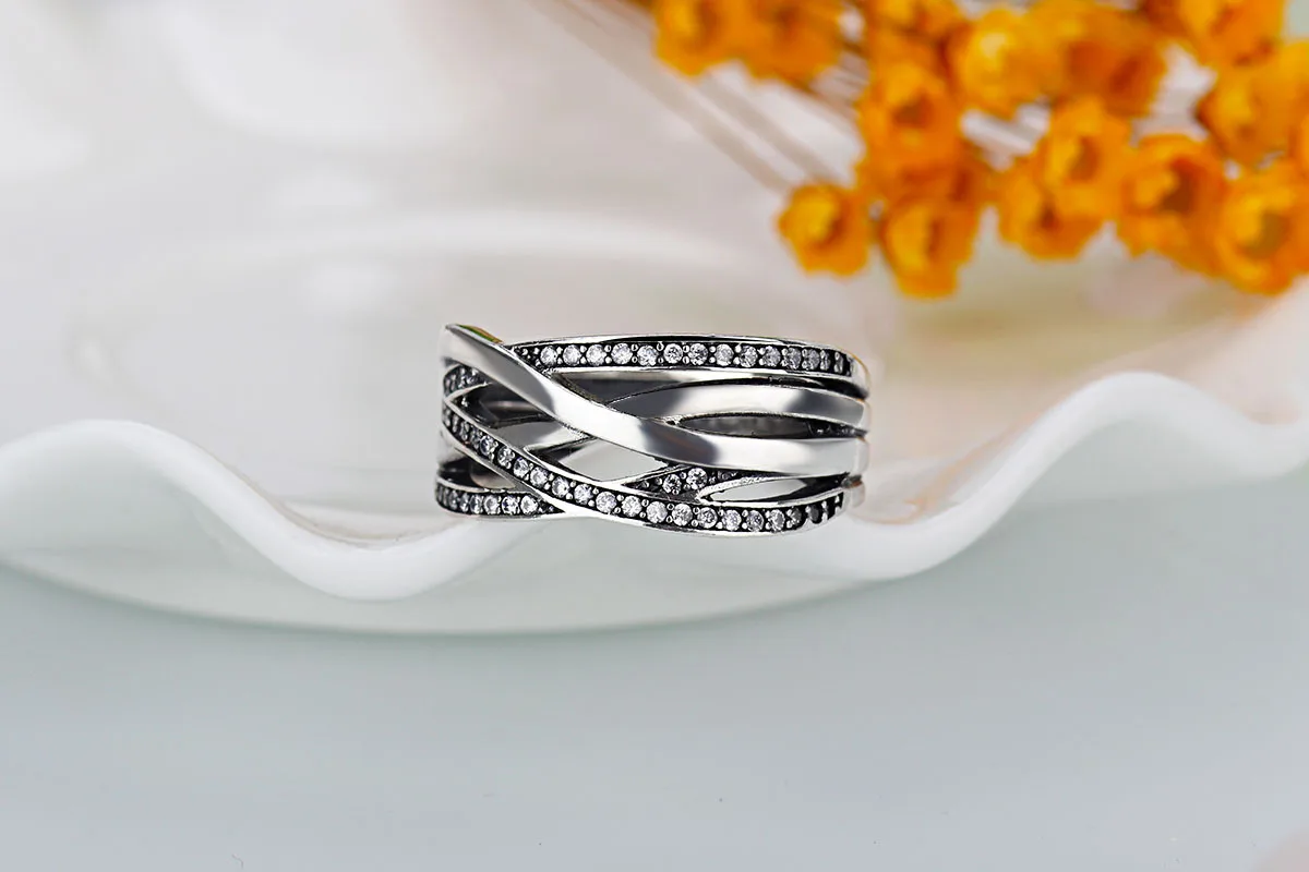 PR5 серебро Forever ясный черный круглый фианит круглые кольца на пальцы для женщин