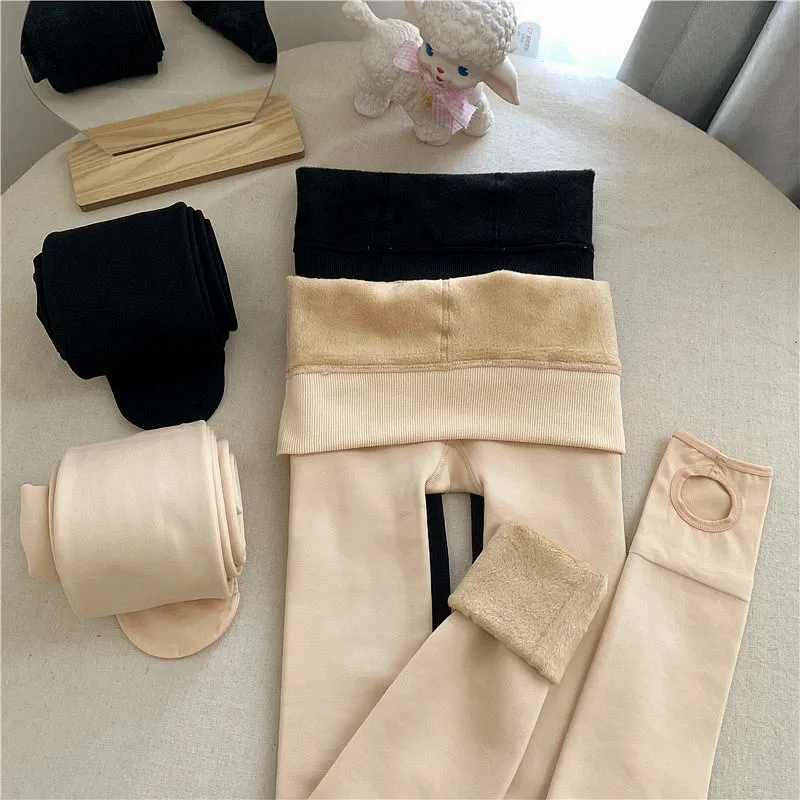 

Leggings Women's Spring and Autumn Winter Outer Wear Long Pants Superb Fleshcolor Pantynose plus Velvet Thicken Tights