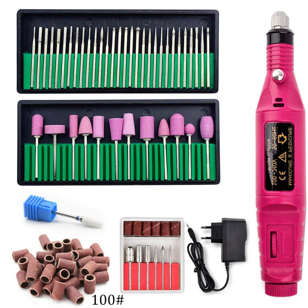 

Electric Manicure Machine With Ceramic Nail Drill Bits Set Ceramic Mill Cutter Nail Art Sanding File Gel Polish Remover Cutter