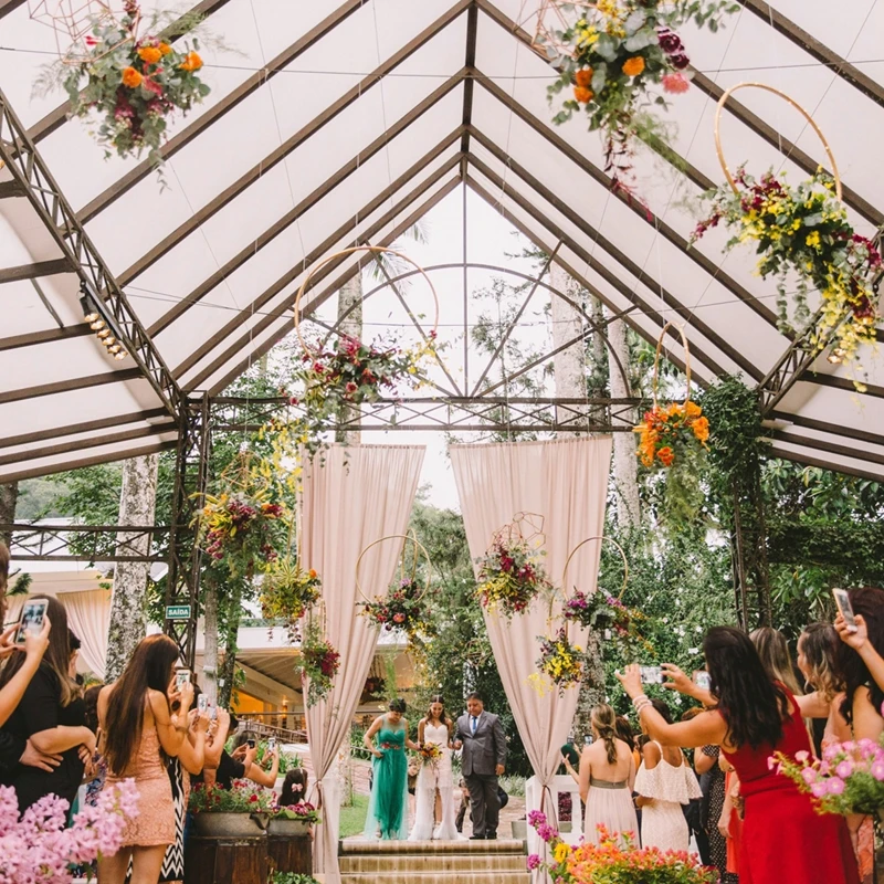 Металлическое кольцо венок со планкой ручная Цветочная Гирлянда подружки