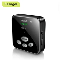 essager bluetooth compatible 5 0 transmitter receiver 3 5mm jack aux audio wireless adapter for tv headphone audio transmitter