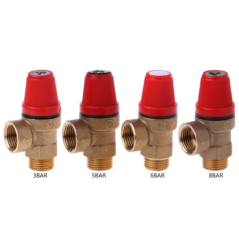 Brass Safety Valve Drain Relief Switch For Solar Water Heater Inner & Outer Wire Brass Safety Valve earth star brass safety valve solar pressure relief valve 3bar 1 2 thread high quality