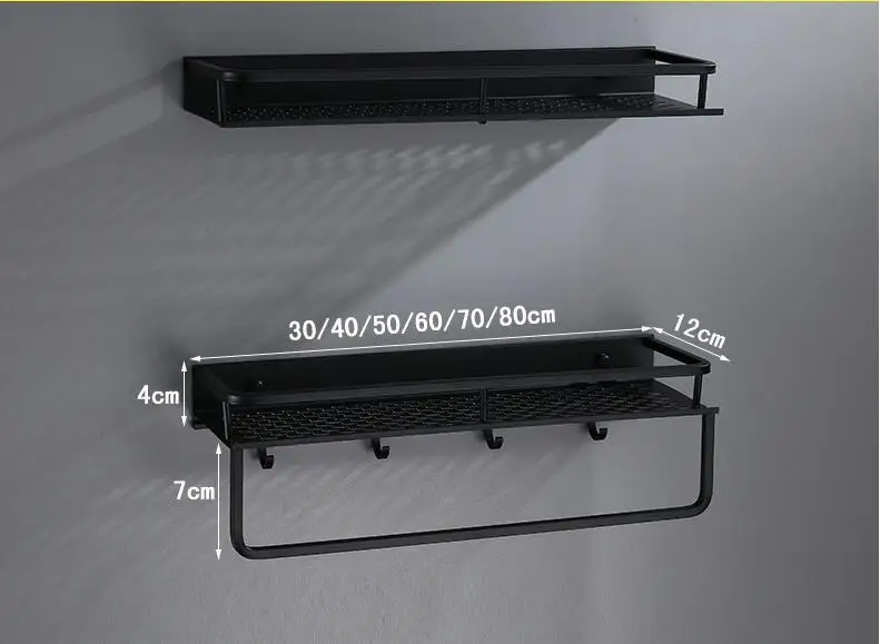 bathroom shelf with towel bar wall mounted aluminum bath shower shelf black bath shampoo holder basket holder corner shelf free global shipping