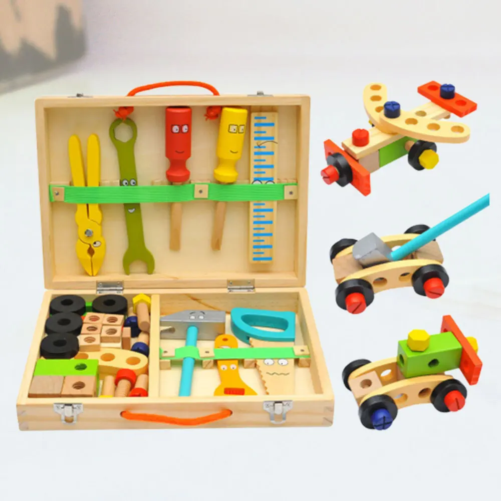 

1 Set Childrens Simulation Toolbox Cartoon Toolbox Set Pretend Play Repair Tools Kit Disassembly Repair and Maintenance Tool