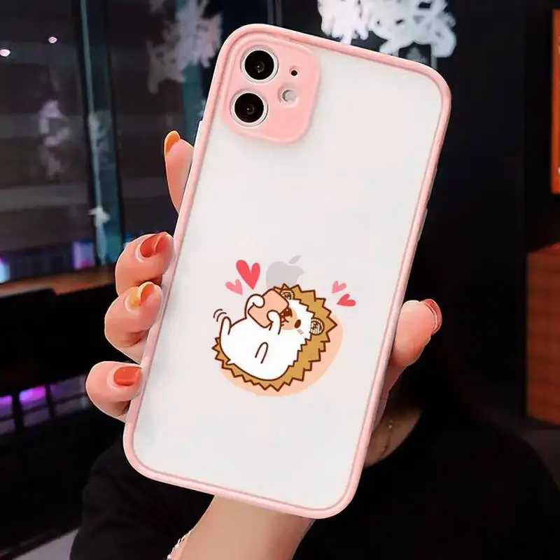 

Cartoon animal cute hedgehog Phone Case matte transparent For iphone 7 8 11 12 plus mini x xs xr pro max cover