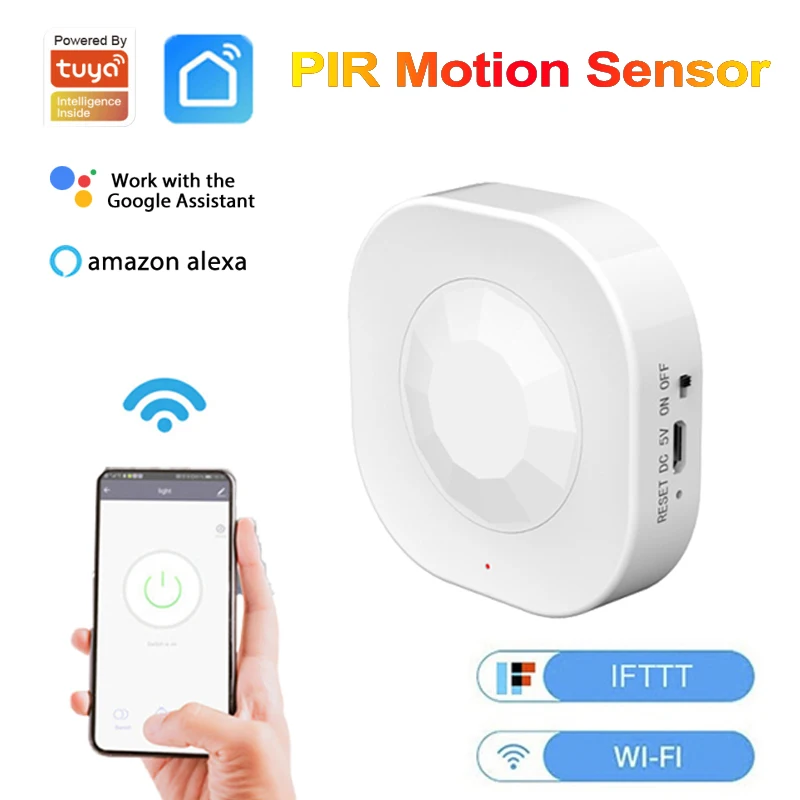 

Инфракрасный датчик человеческого тела с Wi-Fi для умного дома, датчик Tuya Mini PIR, Спортивная сигнализация безопасности, совместима с Alexa Google Home