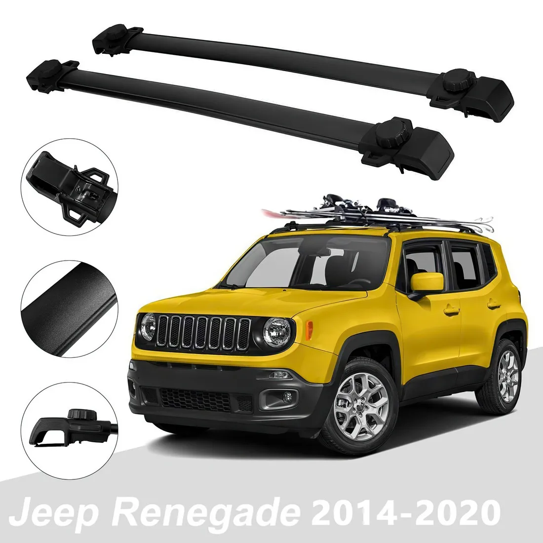 Багажник на крышу для 2014 2015 2016 2017 2018 2019 2020 Jeep Renegade Cross Bars алюминиевые автомобильные
