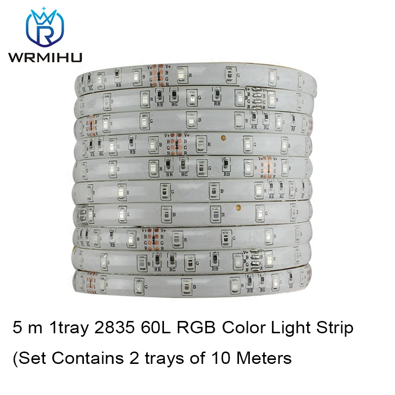 DC12V SM2835 60leds/м IP65 Водонепроницаемый 10 м Цвет RGB светильник бар входит ПДУ с 24