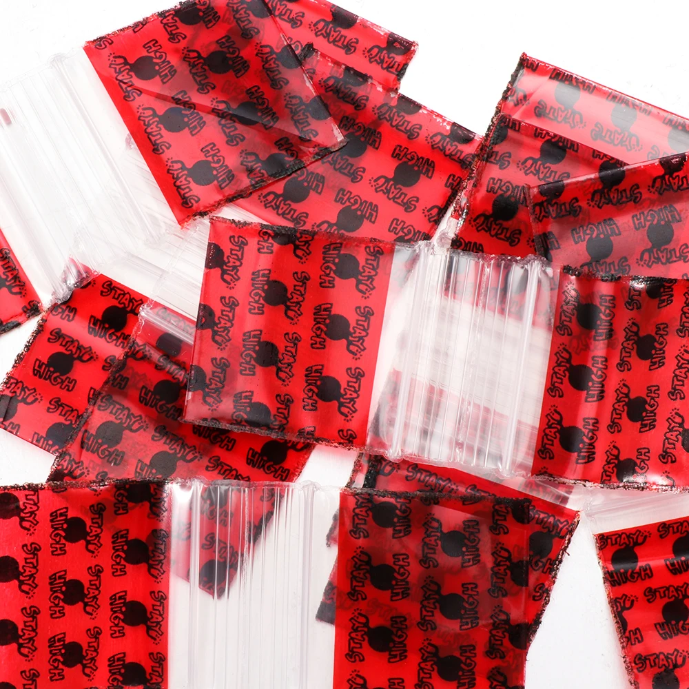 100Pcs пластиковый мешок запечатывания Портативный красного цвета с рисунком