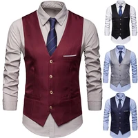 plus size formal men solid color suit vest single breasted business waistcoat