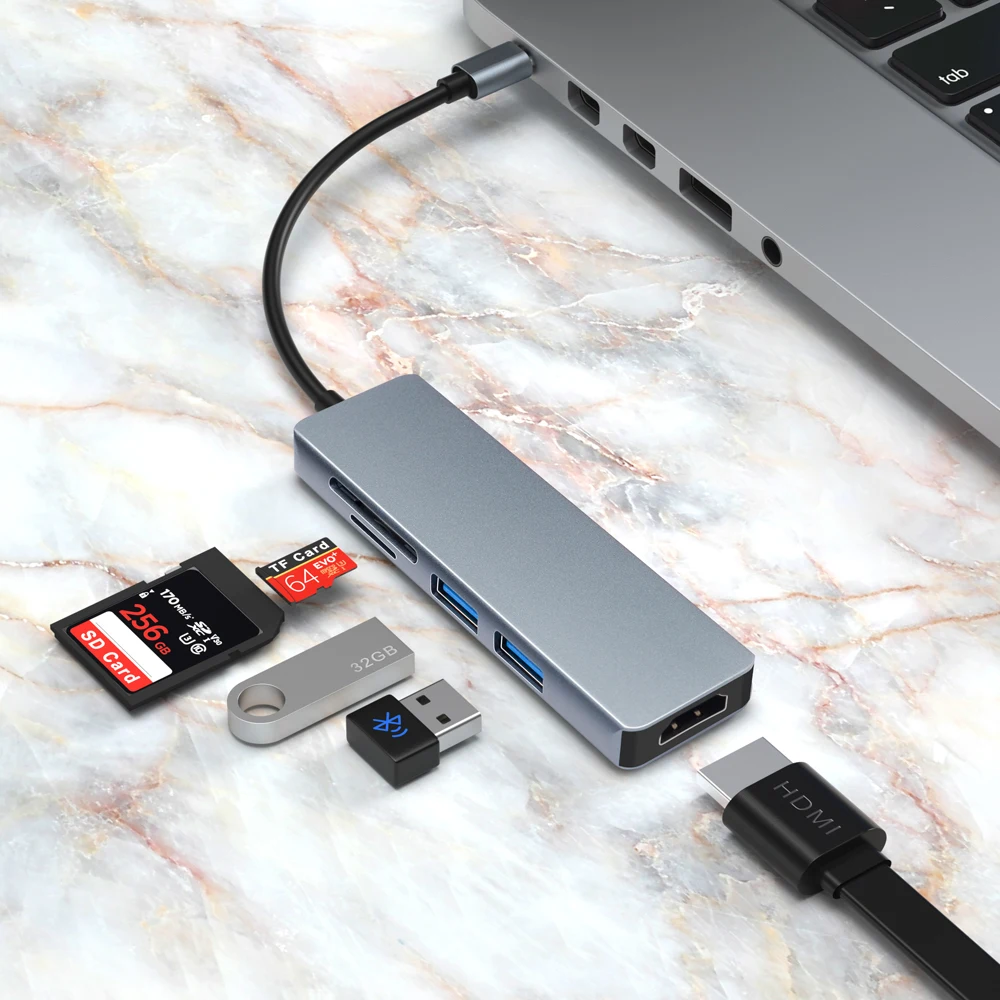 

USB C HUB to HDMI RJ45 Gigabit Ethernet PD Charger Multi USB 3.0 Type C Hub 4/5 Port Splitter Adapter C Dock for MacBook Pro