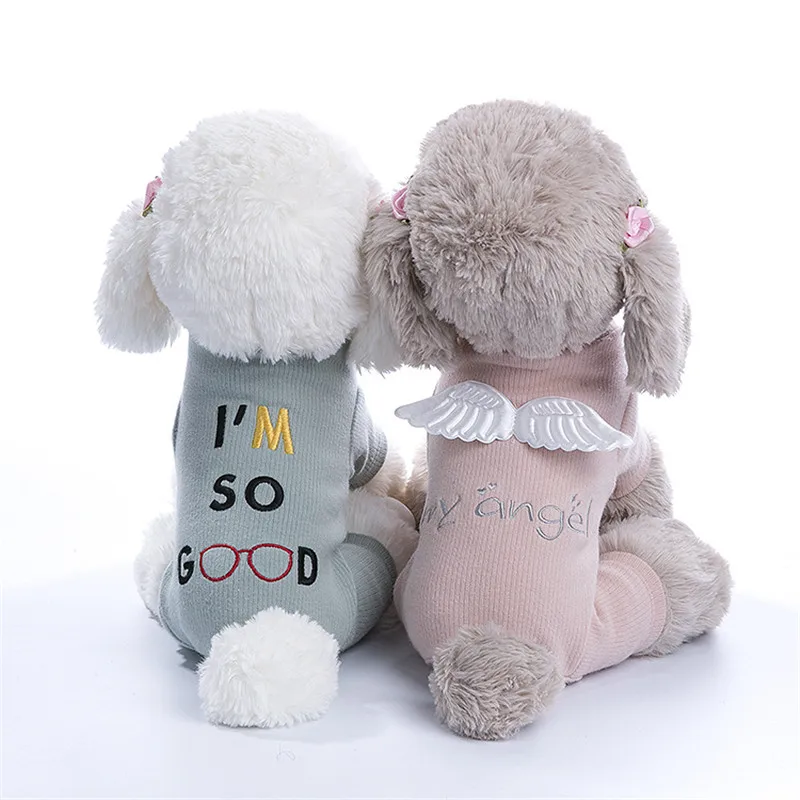 Теплые Комбинезоны для домашних животных собак Одежда Зима Щенок Кот Ангел