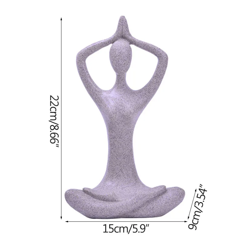 

Nordic Sandstone Yoga Girl Figurine Miniature Model Modern Art Display Figurine Ornament Home Decoration Accessories Room Decor