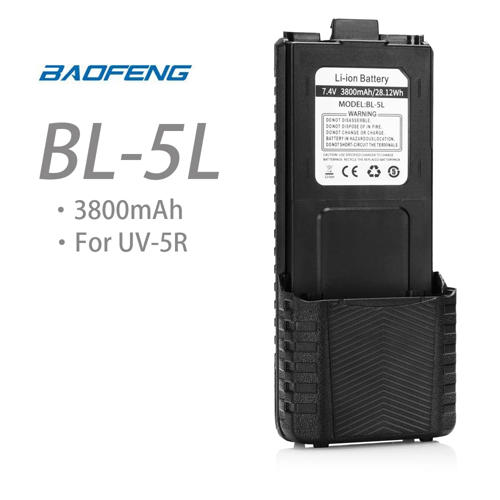 Аккумулятор BAOFENG BL 5L 7 4 В 3800 мАч литий ионная батарея для UV 5R TP F8 + DM Plus Walkie Talkie