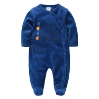 2020 winter baby boy clothes cartoon design long sleeve newborn girl rompers velvet full overalls toddler costume