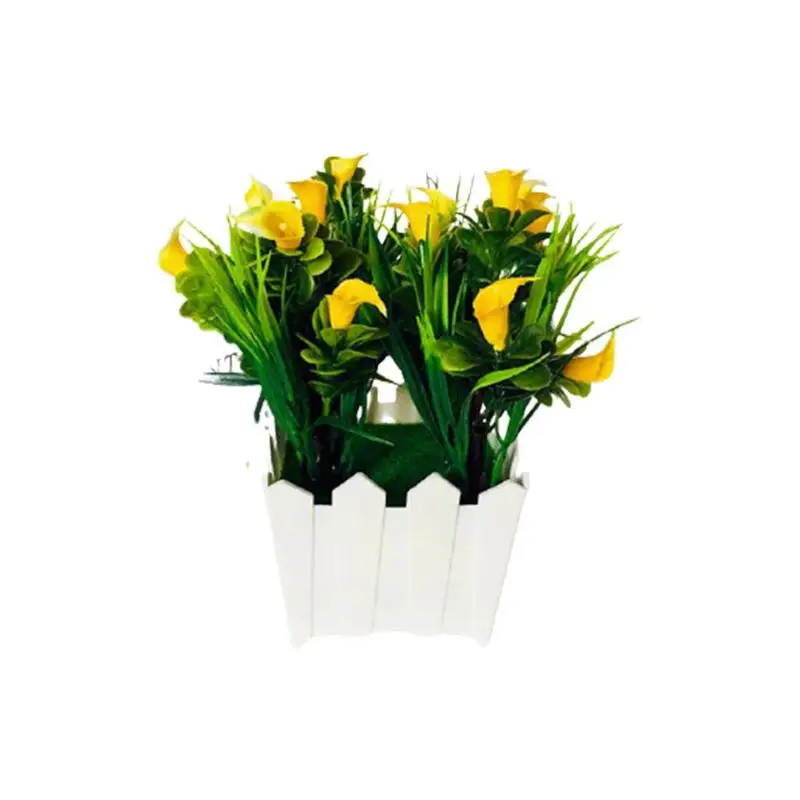 

New Style Artificial Calla Lily Flower Potted Plant Bonsai Home With Garden Pot Ornaments Decoration Y2O8