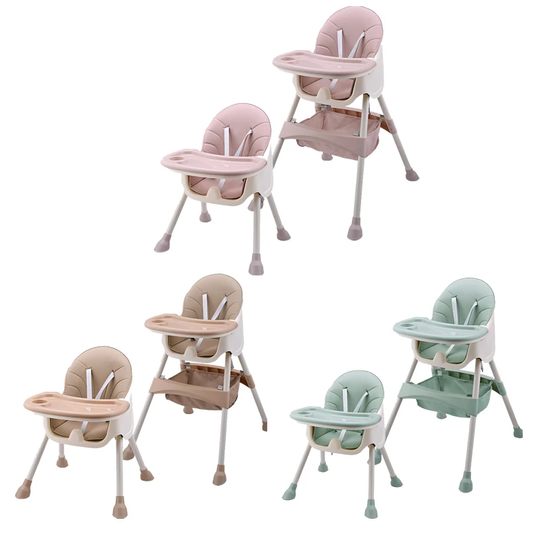 Infant Shining Kids Highchair Feeding Dining Chair Double Tables Macaron Multi-function Height-adjust Portable with Storage Bag | Мать и