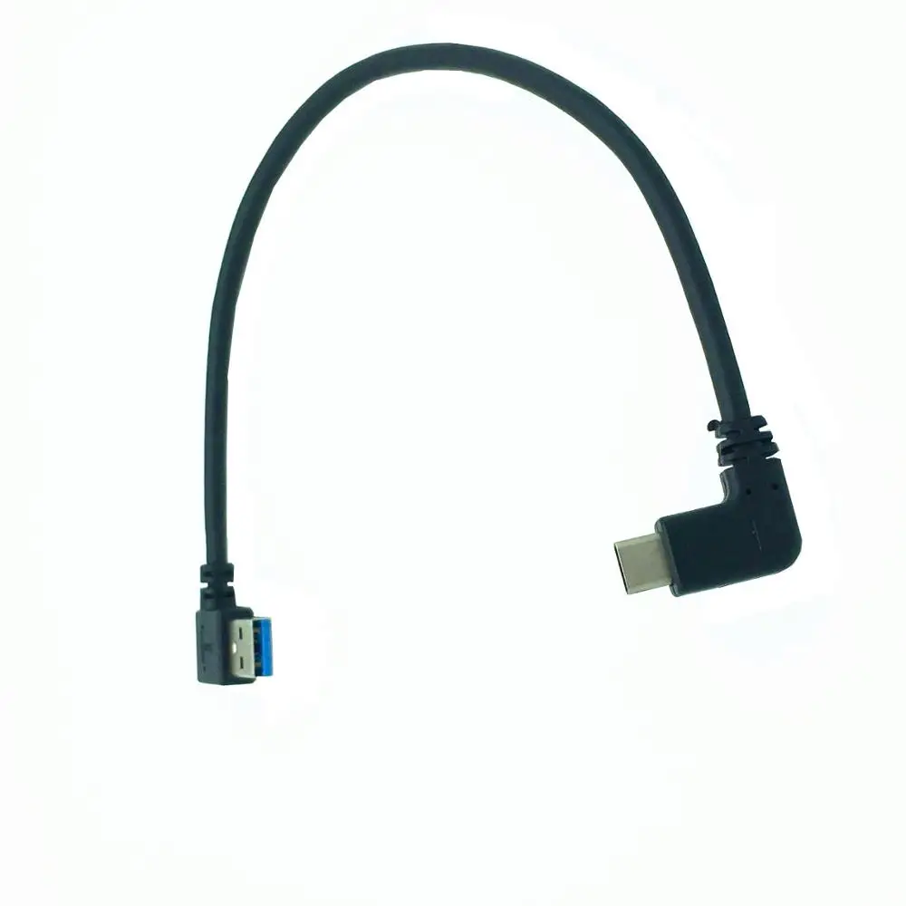 USB-коннектор для синхронизации данных и зарядки с левым углом 90 градусов USB 3,0 (тип-A) папа до 90 градусов USB (тип-C) папа