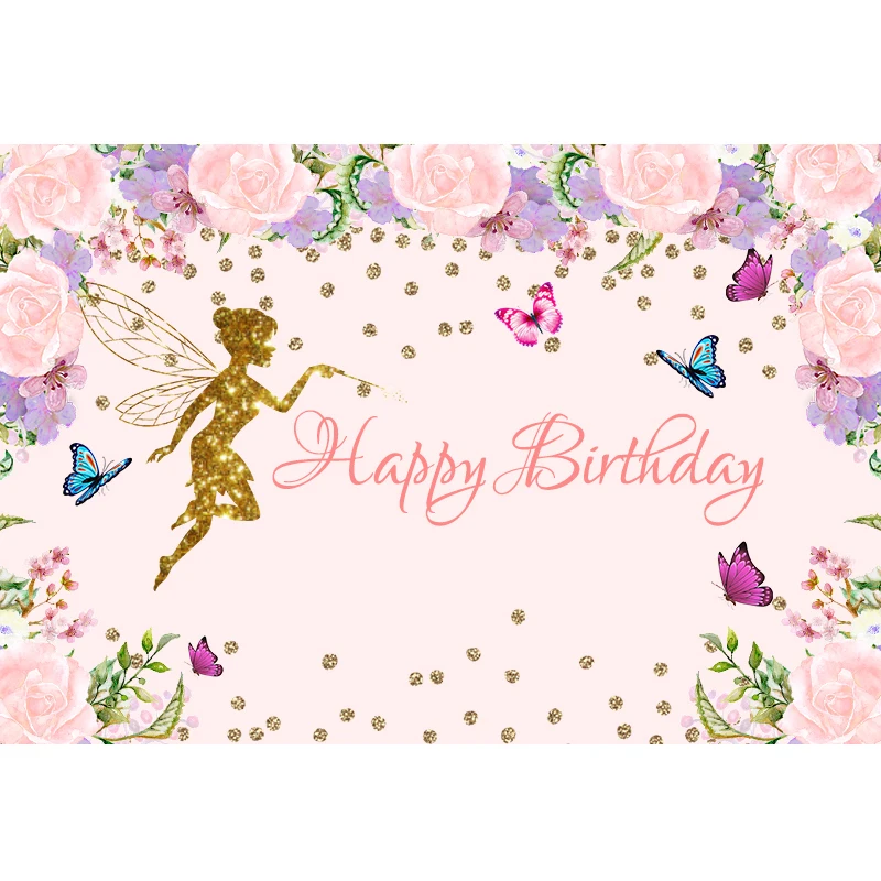 В памяти розовые цветы с золотым блеском Сказочный фон для фотосъемки девочек Baby