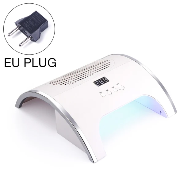 EU Plug 2 в 1 80 Вт лампа для ногтей пылесборник для ногтей маникюр с 2 мощными вентиляторами Сушилка для ногтей пылесос маникюр Дизайн ногтей салонные инструменты - Цвет: EU Plug