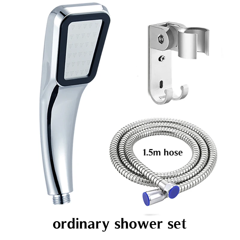 ordinary shower set VEHHE водосберегающая насадка для душа с хромированной поверхностью, 300 отверстий, высокое давление, алюминиевый душевой аксессуар для ванной комнаты, Распылительная насадка - Цвет: ordinary shower set