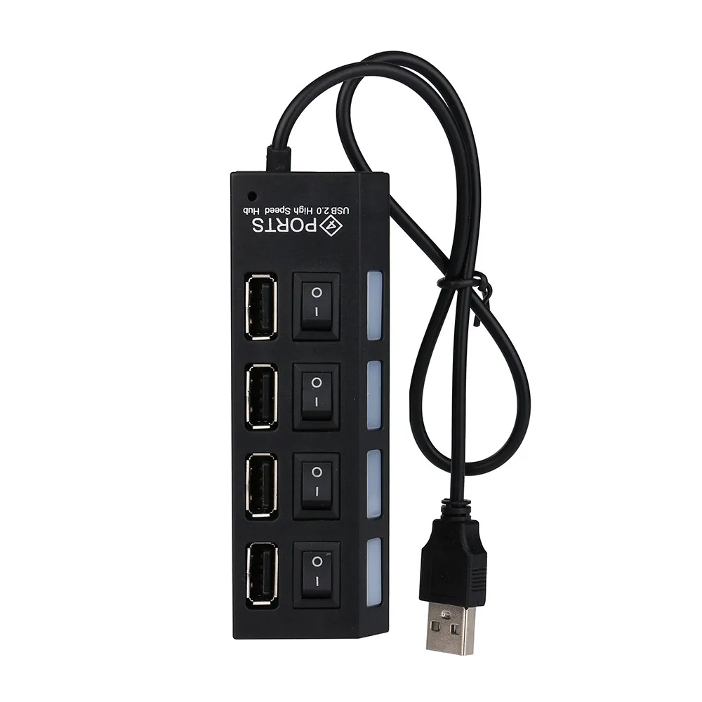 Новый 4 порта USB 2 0 концентратор вкл/выкл переключатели + DC кабель адаптера питания