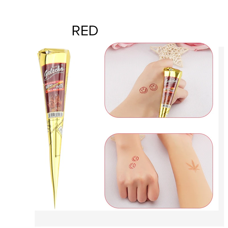 1 шт. индийская черная коричневая хна тату паста конусы 6 цветов женский боди арт