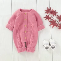 baby rompers jumpsuits autumn winter knitted newborn boys girls playsuits outfits 0 18m toddler kids sweaters clothes one pieces