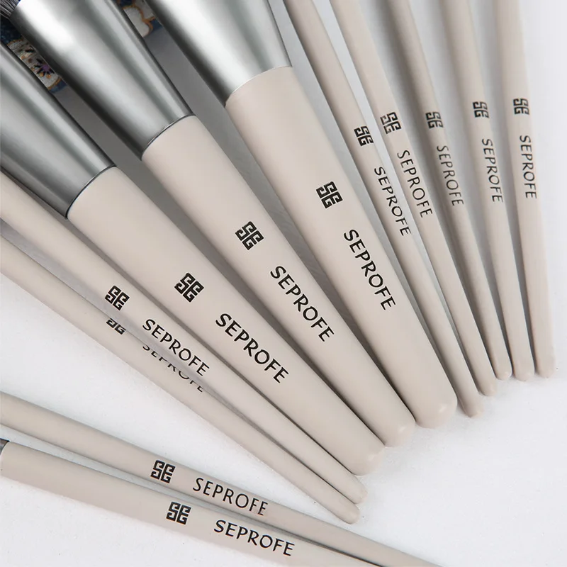 Новинка 12 шт. бионические кисти для макияжа с белкой деревянной ручкой волос