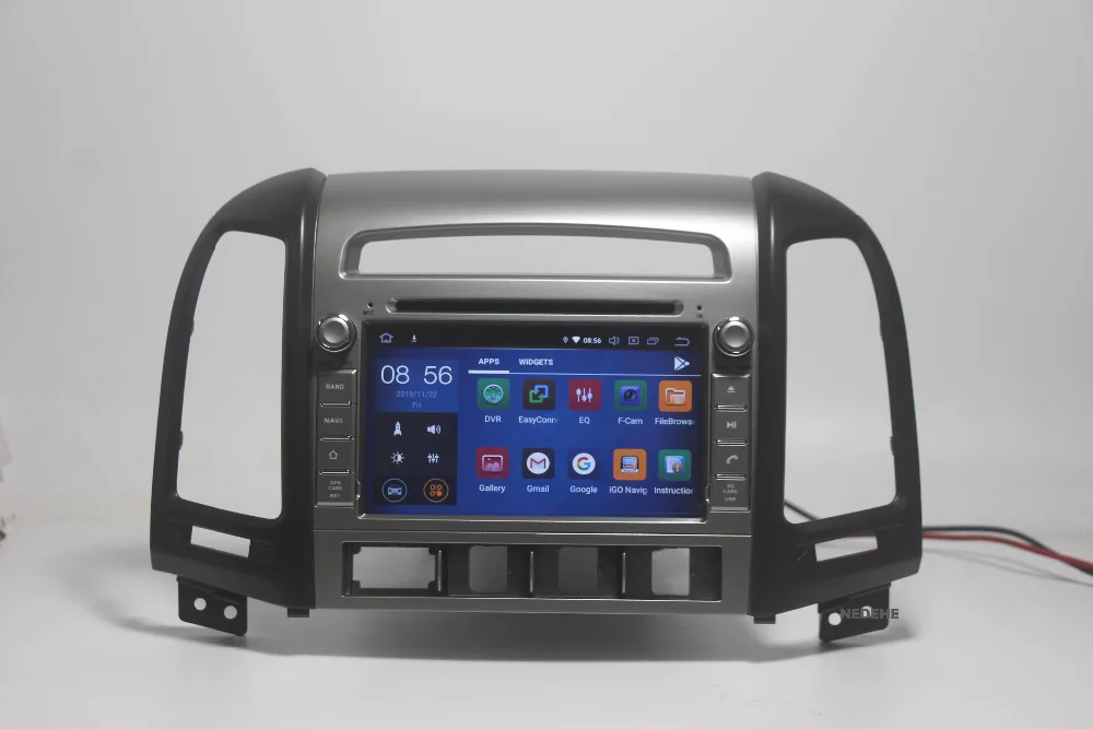 2din 1024*600 Восьмиядерный 4G Android 9,0 автомобильный Радио DVD gps для hyundai Santa Fe 2006-2012 головное устройство радио Cessette рекордер BT карта