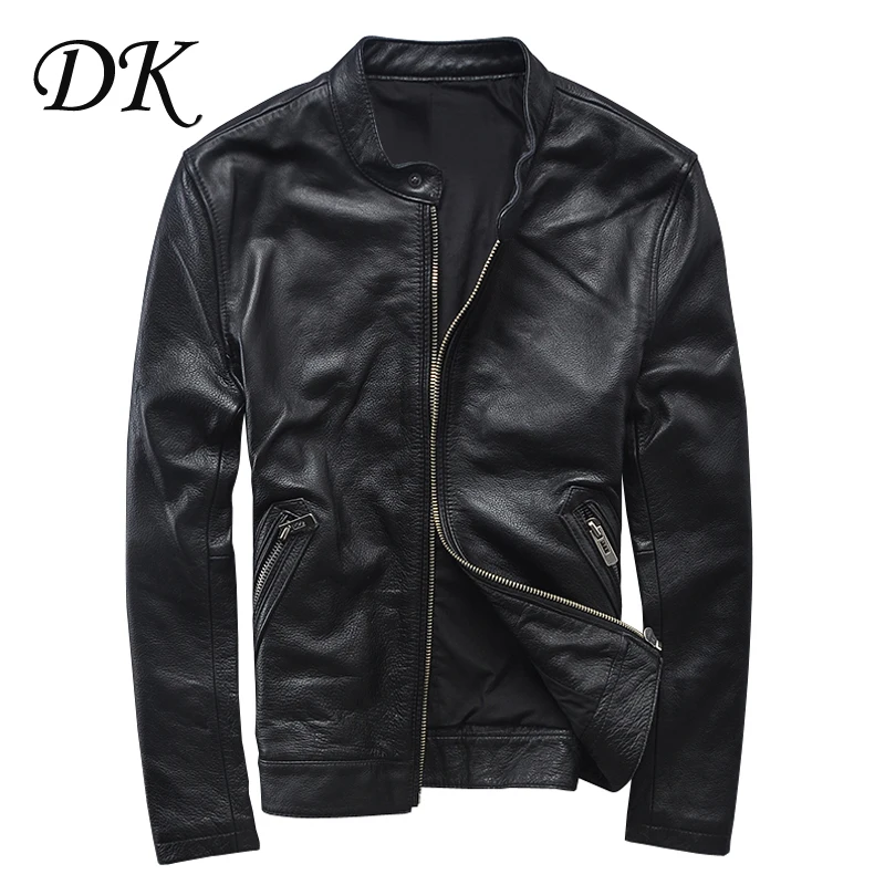 

Мужская моющаяся куртка из натуральной кожи, старое кожаное пальто с воротником, Мужская мотоциклетная куртка