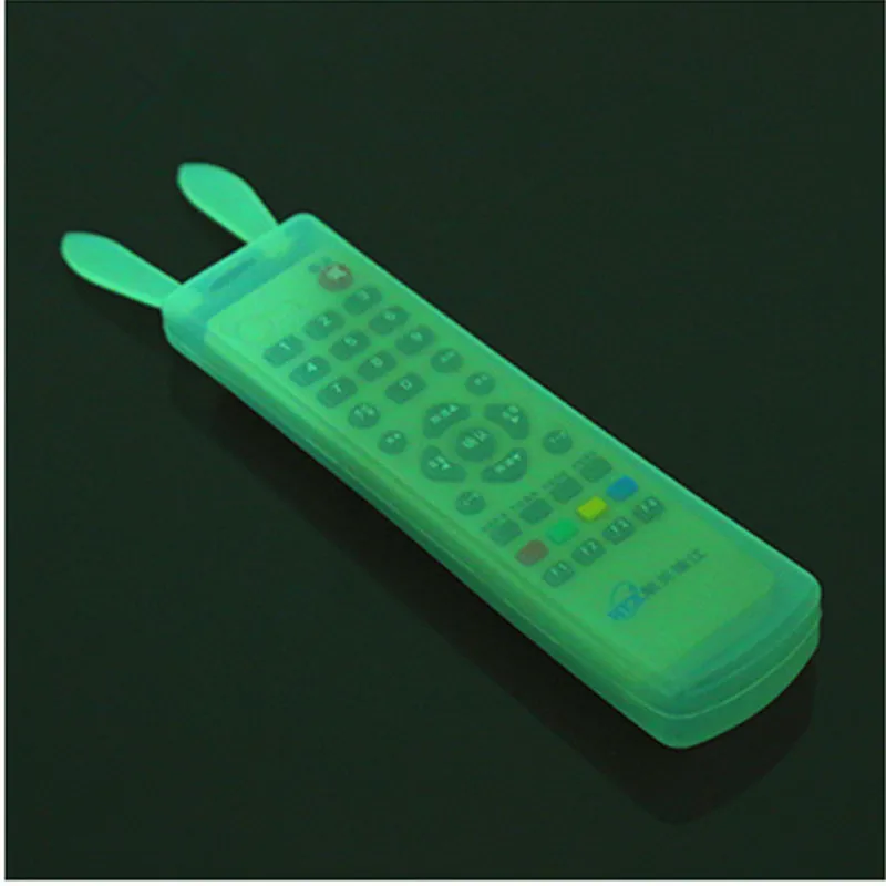 

Lovely Cute Rabbit Silica gel Transparent Noctilucent TV Remote control Cover Case AC Air conditioning Anti-dust Waterproof