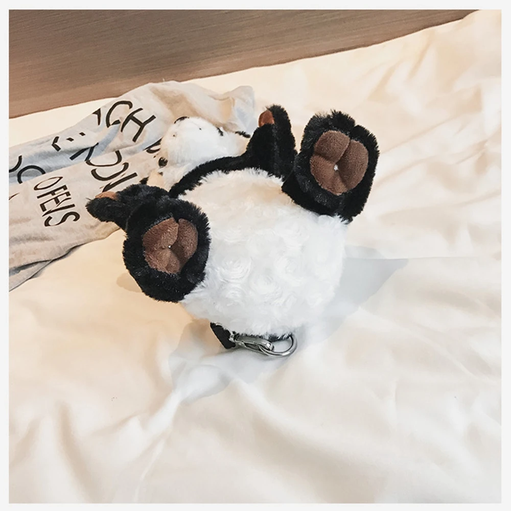 

2020 New Animal Plush Panda Shoulder Slung Female Bag Cartoon Cute Fashion Wild Chest Bag Cute Panda Shoulder Bags