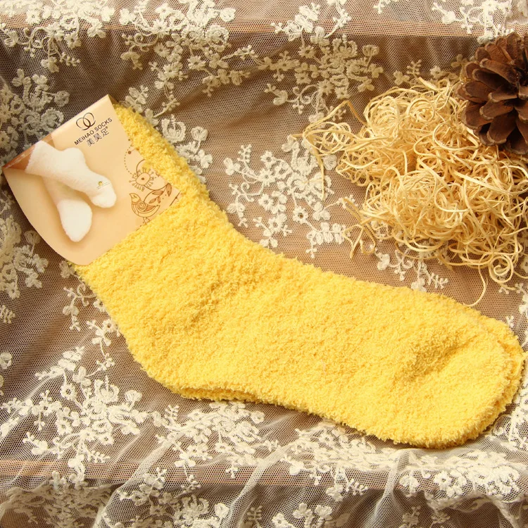 Эластичные мягкие носки для пола женщин и девочек пушистые теплые зимние дышащие