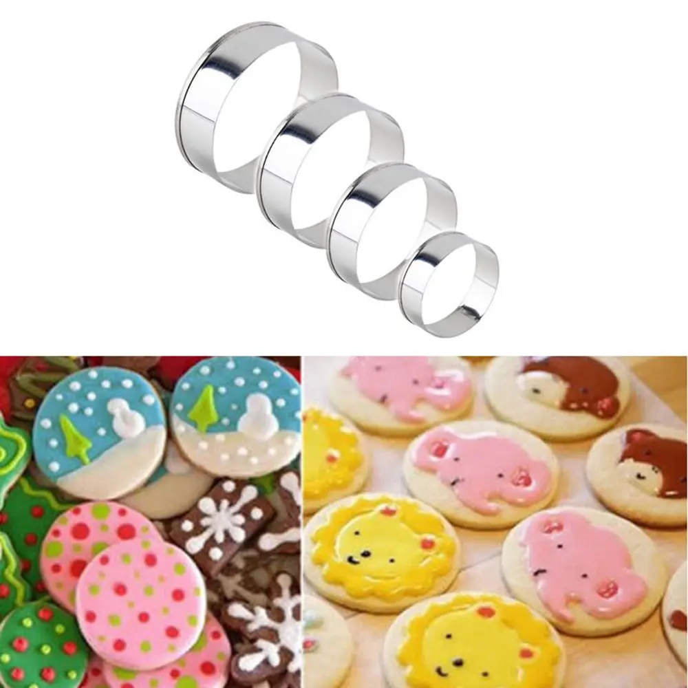 4 шт./компл. Круглый Круг из нержавеющей стали для печенья мусса кольцо торта